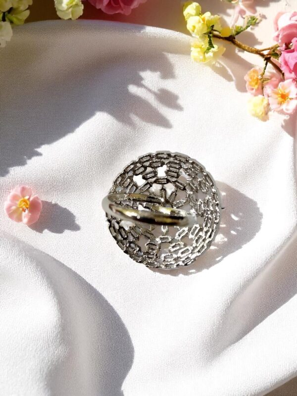 Premium Quality White Adjustable Ad Finger Ring - Image 2