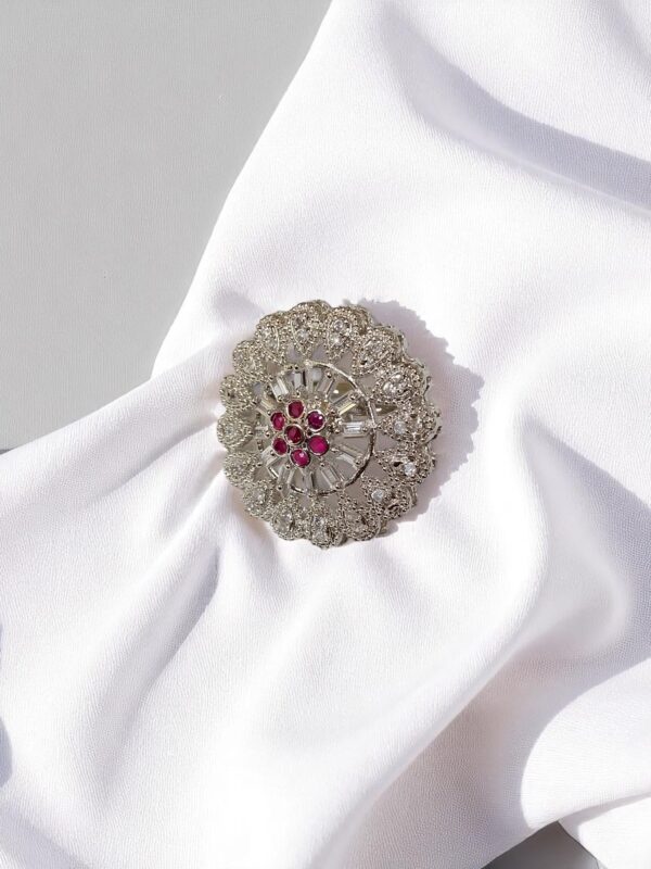 Elegant Floral American Diamond Finger Ring