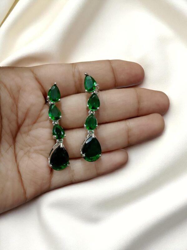 Green Ad Stone Earring Pair - Image 3