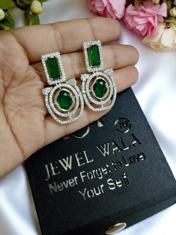 Green Ad Stone Earring Pair - Image 2
