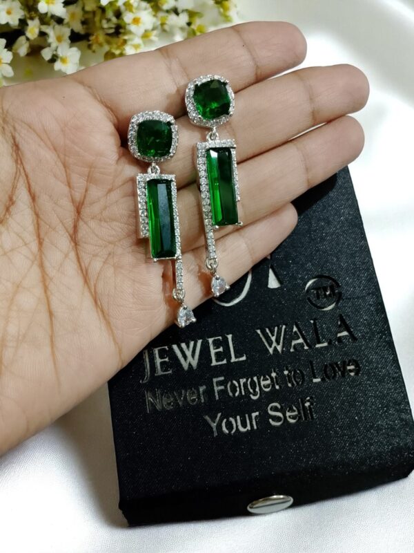 Green Ad Stone Earring Pair - Image 2