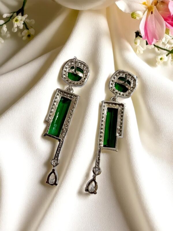 Green Ad Stone Earring Pair - Image 3