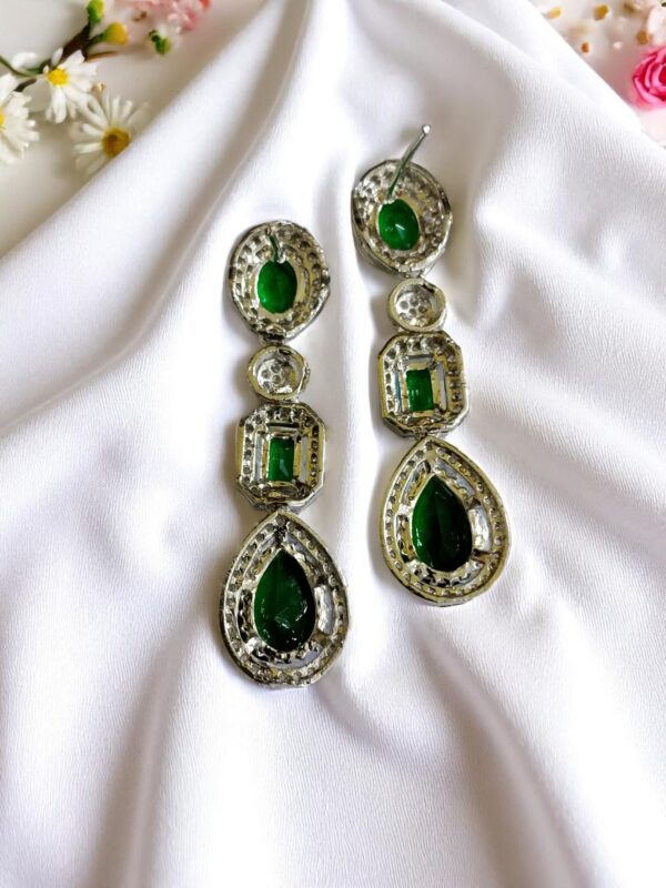 Green Ad Stone Earring Pair - Image 3