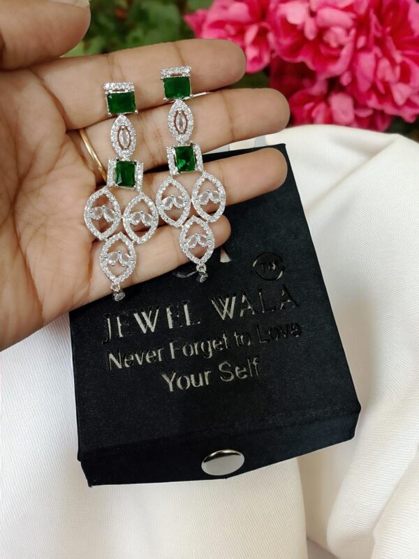Green AD Stone Necklace With Earring Set - Image 5