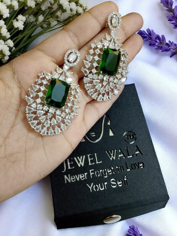Green Ad Stone Earring Pair - Image 2