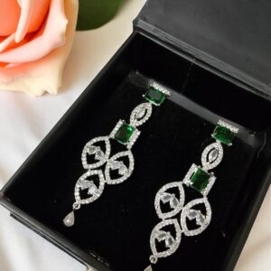 Green AD Stone Earring Pair