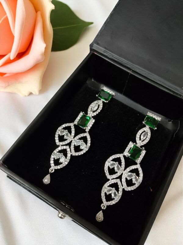 Green AD Stone Earring Pair