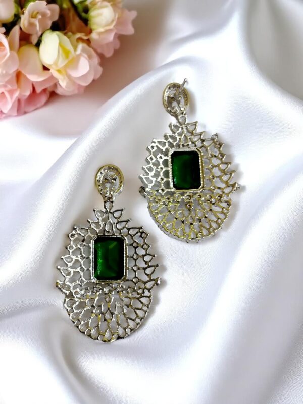 Green Ad Stone Earring Pair - Image 3