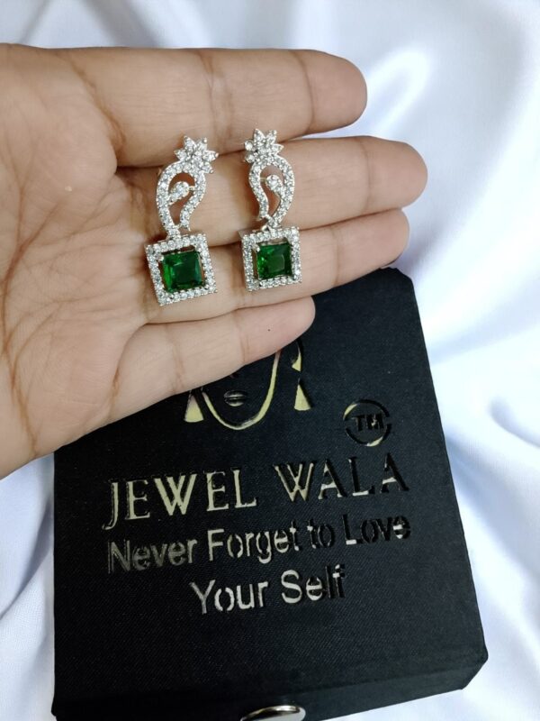 Green Ad Stone Small Earring Pair - Image 2