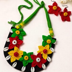 Multicolor Handmade Necklace With Earring