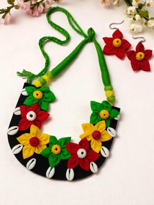 Multicolor Handmade Necklace With Earring