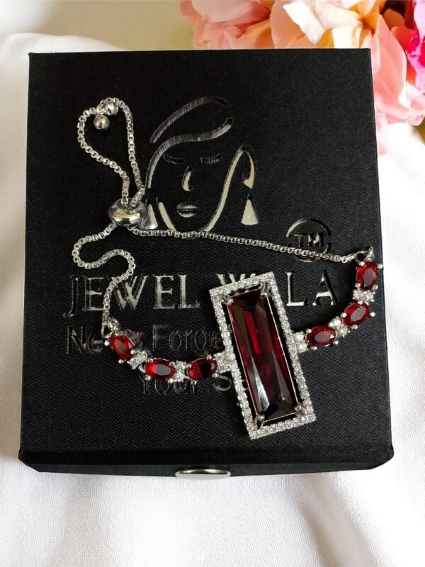 Elegant Maroon AD Stone Adjustable Bracelet - Image 2