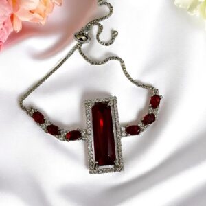 Elegant Maroon AD Stone Adjustable Bracelet