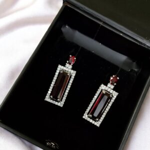 Maroon Ad Stone Premium Quality Earring Pair