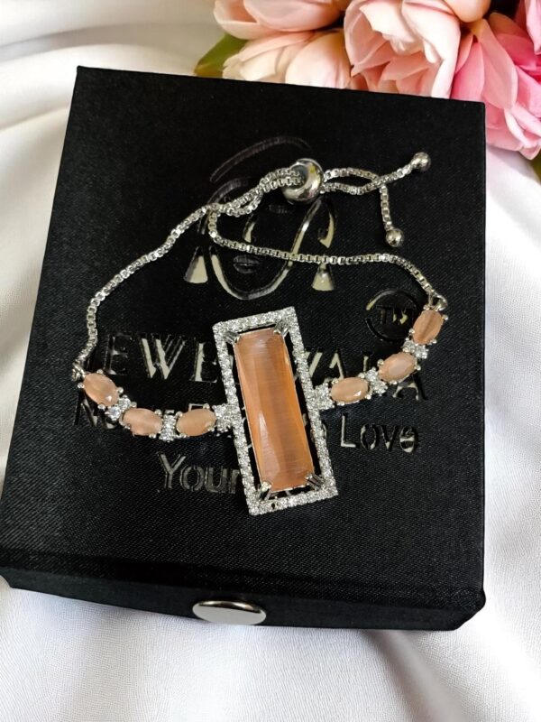 Elegant Orange AD Stone Adjustable Bracelet - Image 3