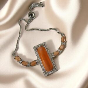 Elegant Orange AD Stone Adjustable Bracelet