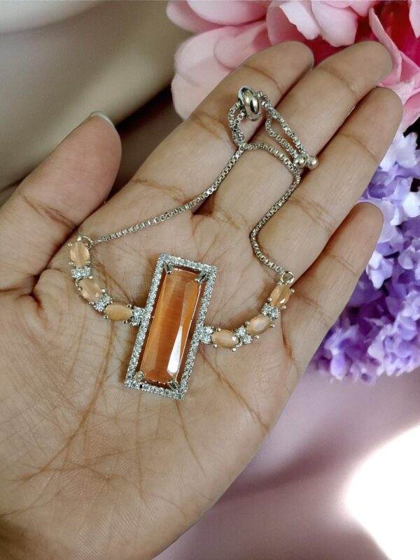 Elegant Orange AD Stone Adjustable Bracelet - Image 2