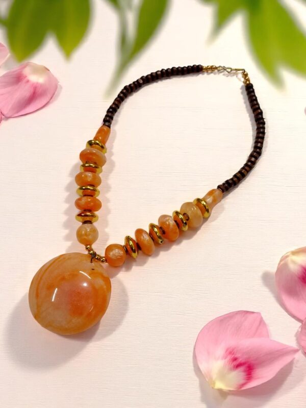 Elegant Sky, Orange, Purple 3 Pcs Set Necklace
