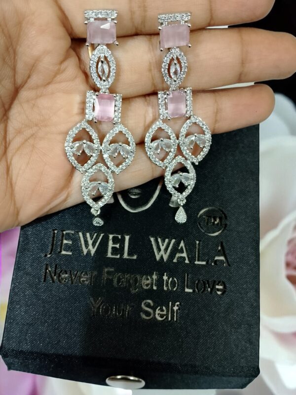 Pink AD Stone Earring Pair - Image 2