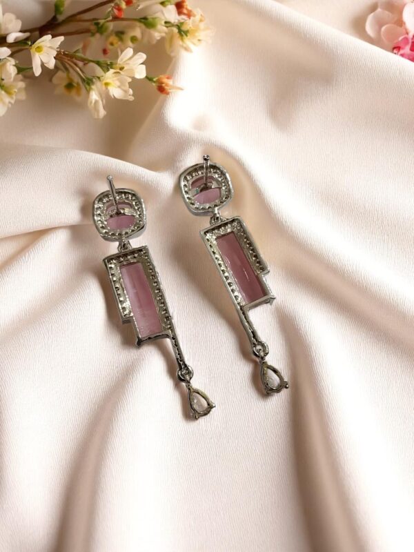 Pink Ad Stone Earring Pair - Image 3