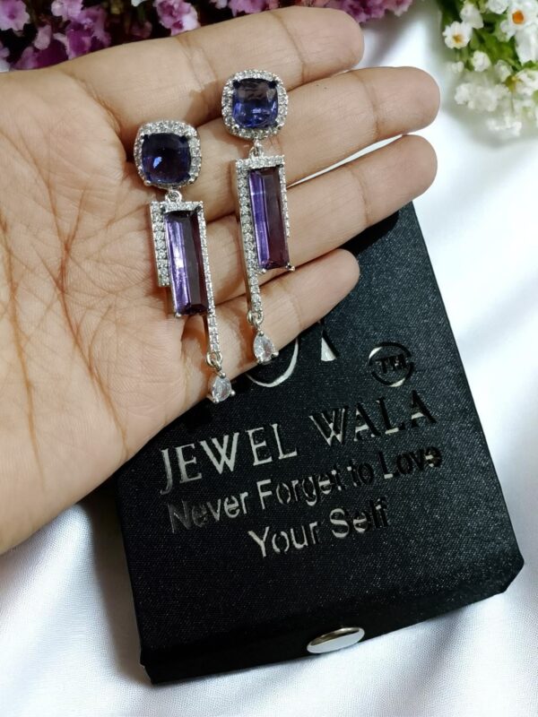 Purple Ad Stone Earring Pair - Image 2