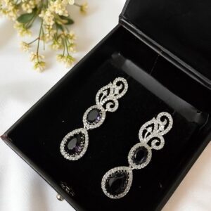 Purple Ad Stone Earring Pair