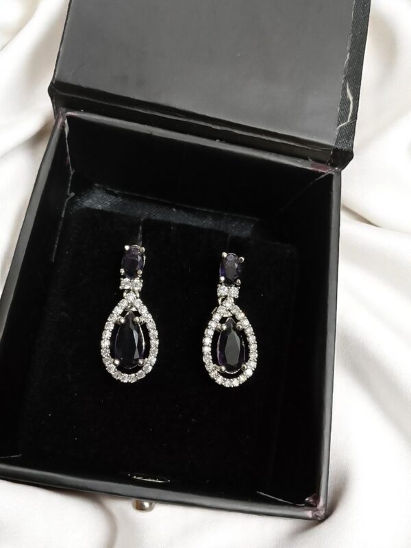 Purple Ad Stone Earring Pair - Image 2