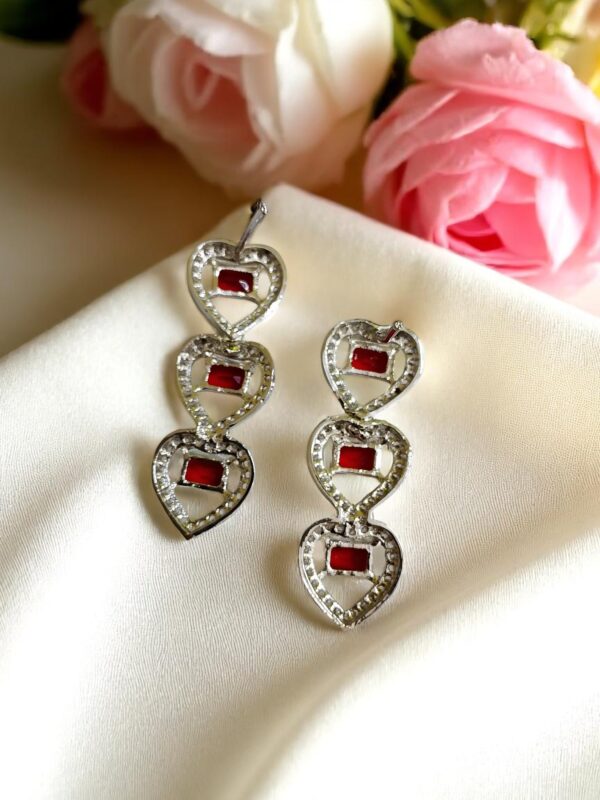 Red Ad Stone Earring Pair - Image 3