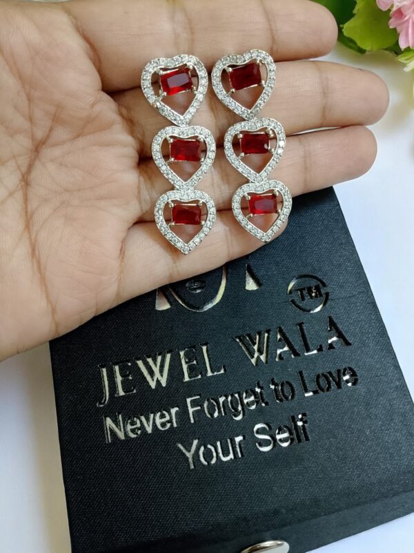 Red Ad Stone Earring Pair - Image 2
