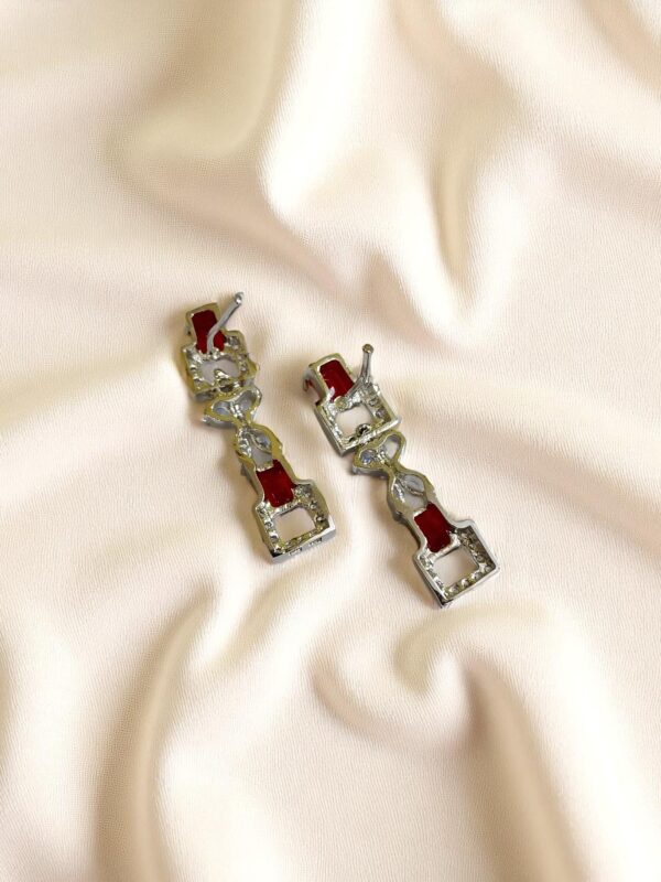 Red Ad Stone Earring Pair - Image 3
