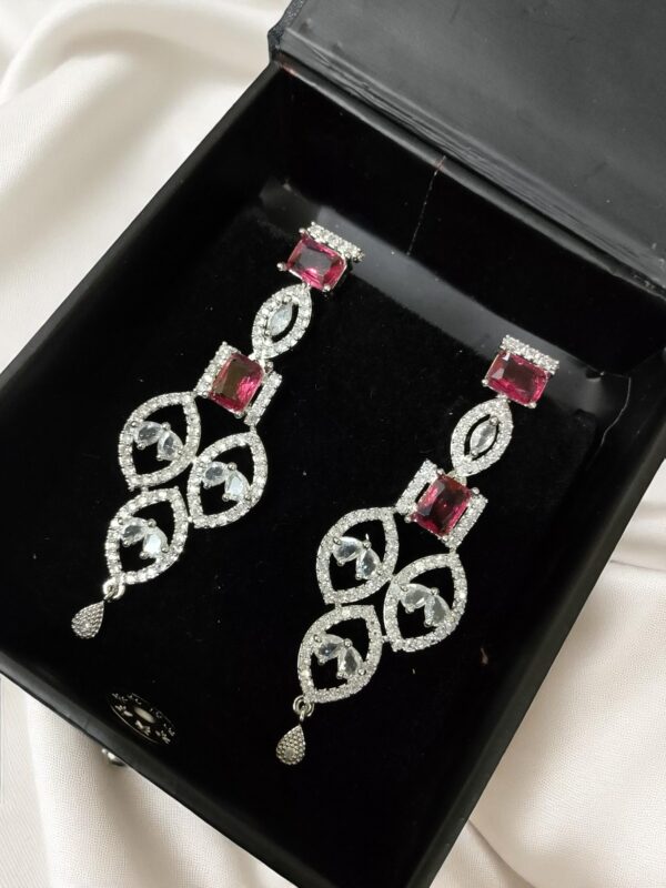 Red AD Stone Earring Pair