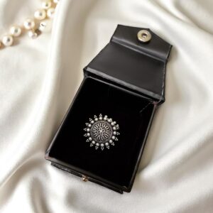 Antique Oxidised Silver Tone Statement Ring