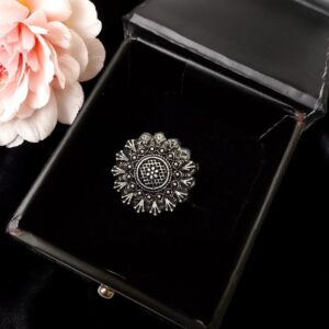 Antique Oxidised Silver Tone Statement Ring