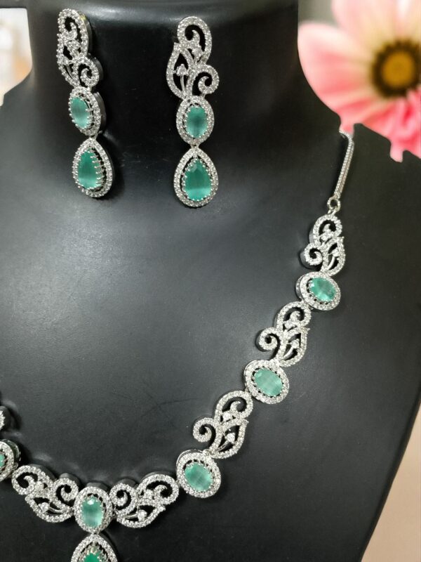 Sky Ad Stone Necklace With Earring Pair - Image 3