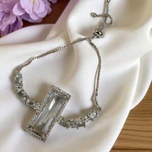 Elegant White AD Stone Adjustable Bracelet