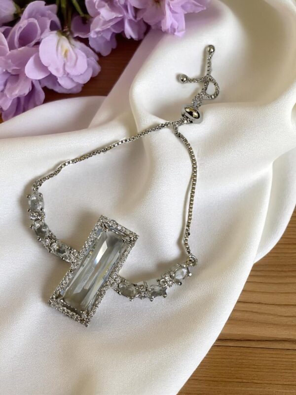 Elegant White AD Stone Adjustable Bracelet