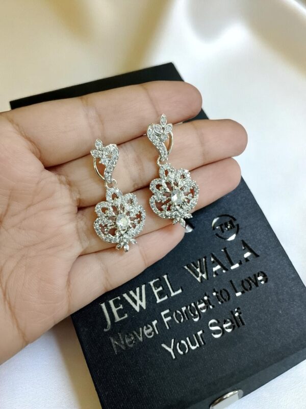 White Ad Stone Earring Pair - Image 2