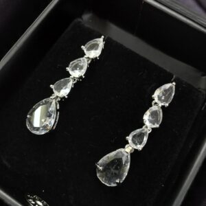 White Ad Stone Earring Pair