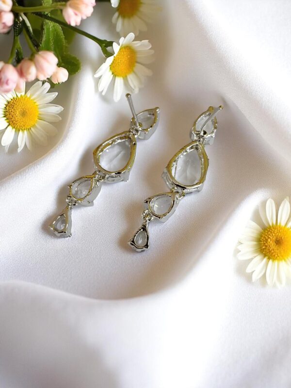 White Ad Stone Earring Pair - Image 3