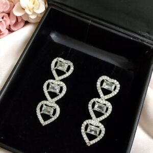 White Ad Stone Earring Pair