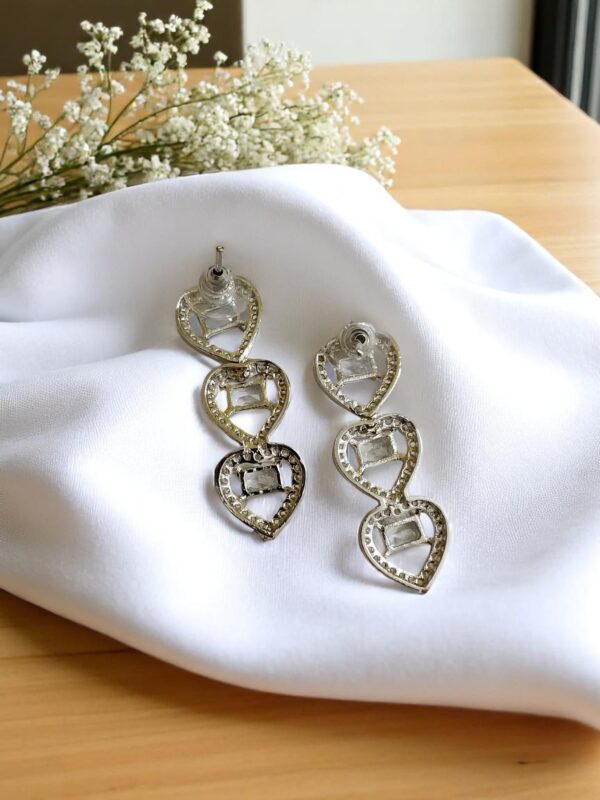 White Ad Stone Earring Pair - Image 3