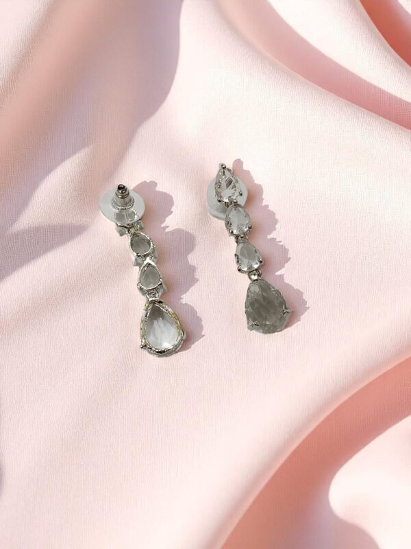 White Ad Stone Earring Pair - Image 2