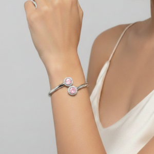 Jewel Wala Pink A.D Rhodium Plated Bracelet