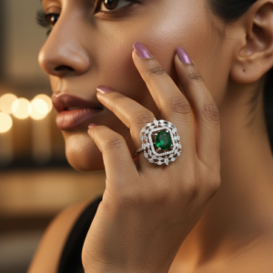 Jewel Wala Elegant Emerald Finger Ring