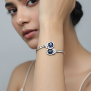 Jewel Wala Blue A.D Rhodium Plated Bracelet